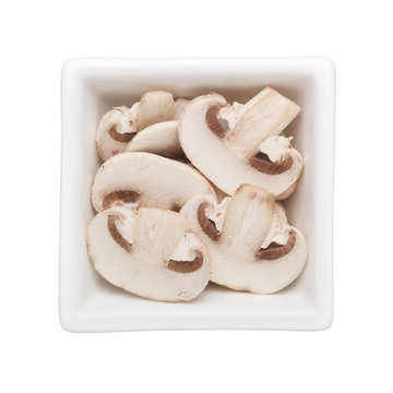 Sliced white button mushroom