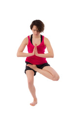Fototapeta na wymiar young female doing yoga exercise