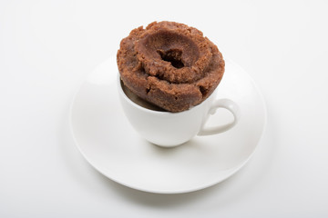 Chocolate donut and coffee