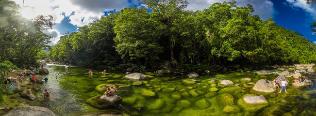 Mossman Gorge, AUSTRALIA - 15 APRIL 2017: Mossman Gorge - river in Daintree National Park, Queensland, Australia