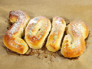 Frohes neues Jahr 2018 - Hefeteig