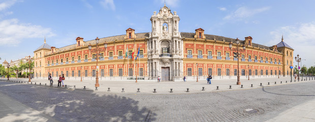 Fototapeta na wymiar San Telmo Palace at Seville, seat of the presidency of the Andalusian Autonomous Government