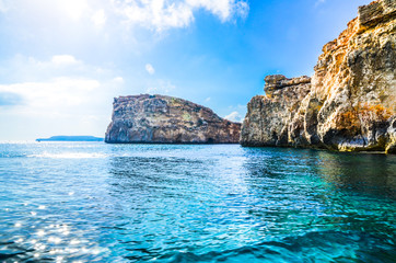 Rocks on the Mediterranean Sea in the Maltese coast © Jelana M