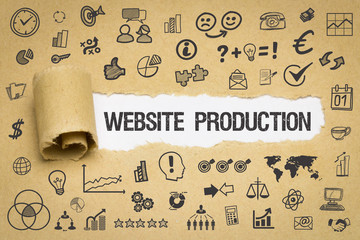 Website Production / Papier mit Symbole