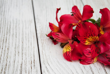 alstroemeria flowers on a table