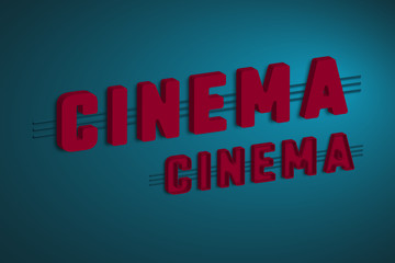 3d cinema sign.
