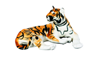 Figurine lying tiger.