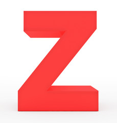 letter Z 3d red isolated on white