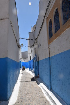 Blue street in the casbah of oudayas