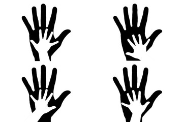 Obraz premium Hands silhouette