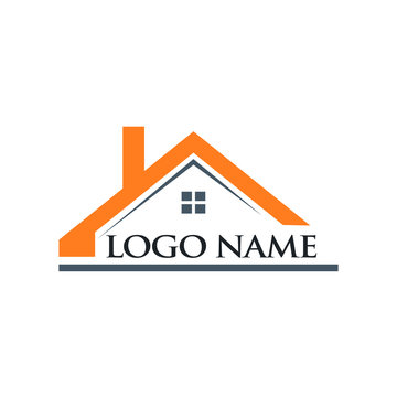 Roof House and Logo Name Illustration