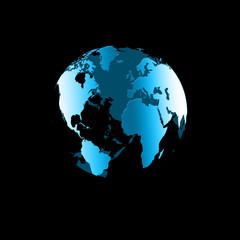 Best Internet Concept of global business. Globe, glowing lines on technological background. Wi-Fi, rays, symbols Internet, 3D illustration