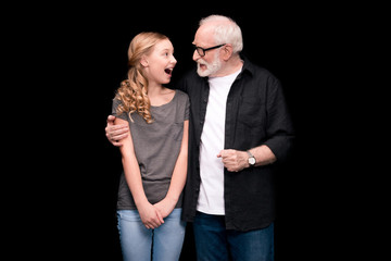 grandfather and teenage granddaughter