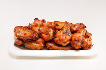 fried chicken wings white background