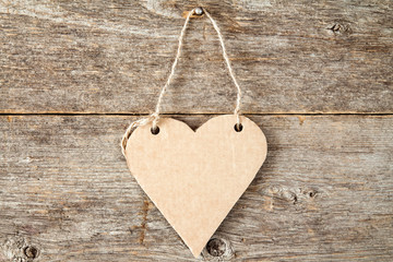Heart shaped paper signboard