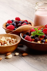 Oats nuts berries yogurt