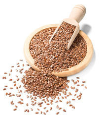 flax seeds on white, (large depth of field, taken with tilt shift lens)