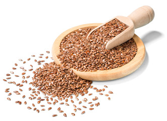 flax seeds on white, (large depth of field, taken with tilt shift lens)