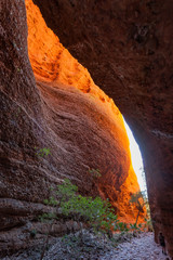 Entering the Chasm at Echidna Chasm at the Bungle Bungles, in the World Heritage Listed Purnululu...