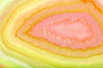 Panele Szklane Podświetlane  koncentryczne jasnożółte zbliżenie tekstury agatu