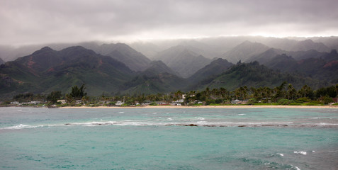 East Oahu coast, living below the mountains with storms approaching