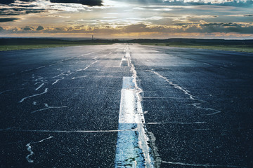 Airport runway with marking