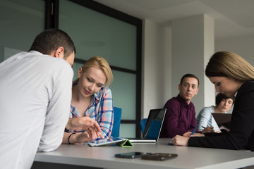 Business Team At A Meeting at modern office building