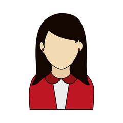 colorful graphic half body faceless woman with executive suit vector illustration