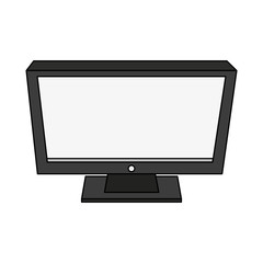 colorful graphic top view desk computer display tech device vector illustration