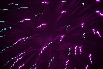 Turquoise and purple firework