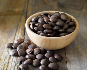 Sacha peanut on wooden background