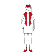 young pretty woman wearing visor short skirt and vest icon image vector illustration design 