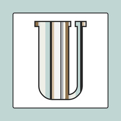 Letter U isolated on white background