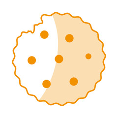 orange silhouette shading cartoon cookie snack food vector illustration