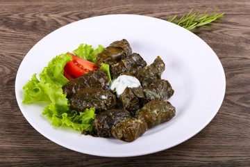 Dolma - stuffed meat in grape leaves