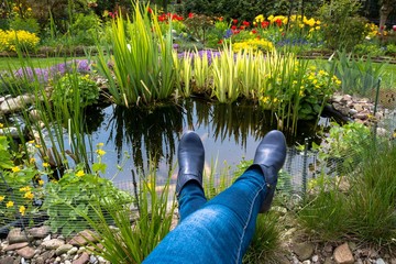 Sitting by the pond