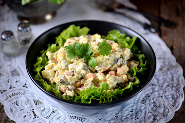 Traditional Russian salad 