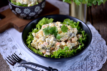 Traditional Russian salad 