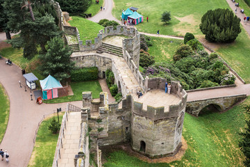 View of the Bear and Clarence Towers from the top of Warwick Castle. England - 148433609