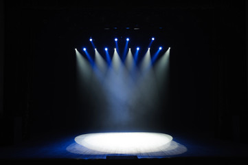 Obraz premium Free stage with lights, lighting devices.