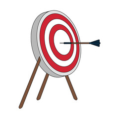 color image side view target in tripod with arrow vector illustration
