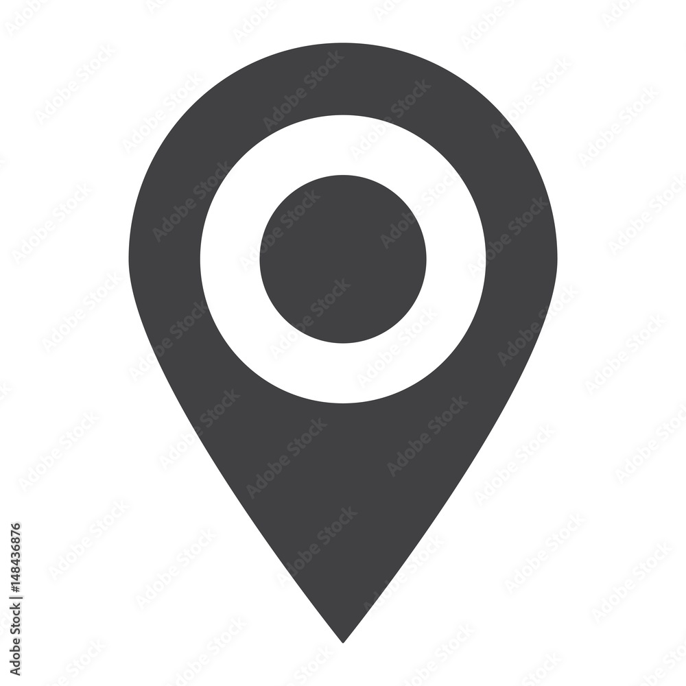 Poster location solid icon, map pin and website button