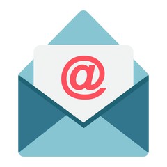 Email flat icon, envelope and website