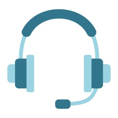 Headphones flat icon, call center and website