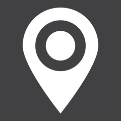 Location solid icon, map pin and website