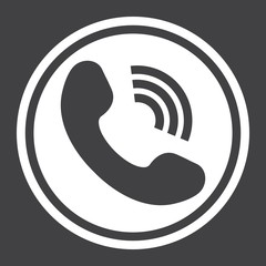 Phone Call solid icon, contact us and website