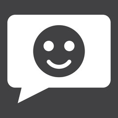 Comment with smile solid icon, feedback website