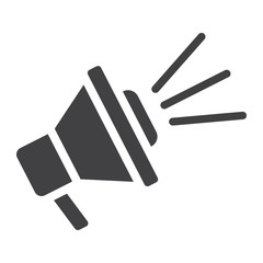 Loudspeaker solid icon, megaphone and website