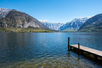 Obraz premium Steg am Hallstättersee, Österreich