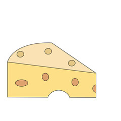 color image cartoon piece of cheese vector illustration